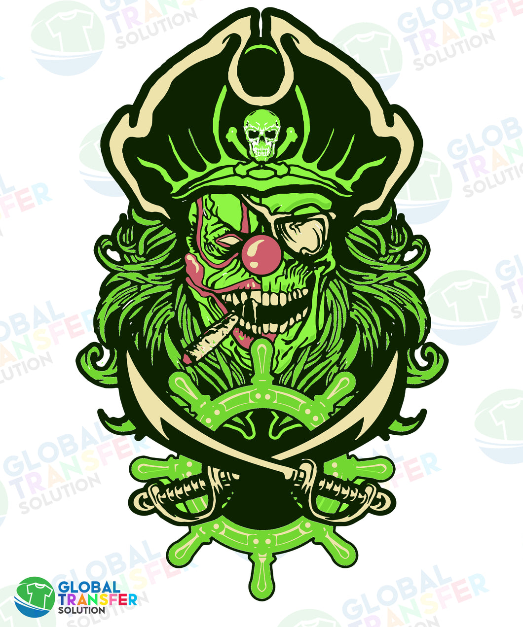 1001 Skull Pirate Green