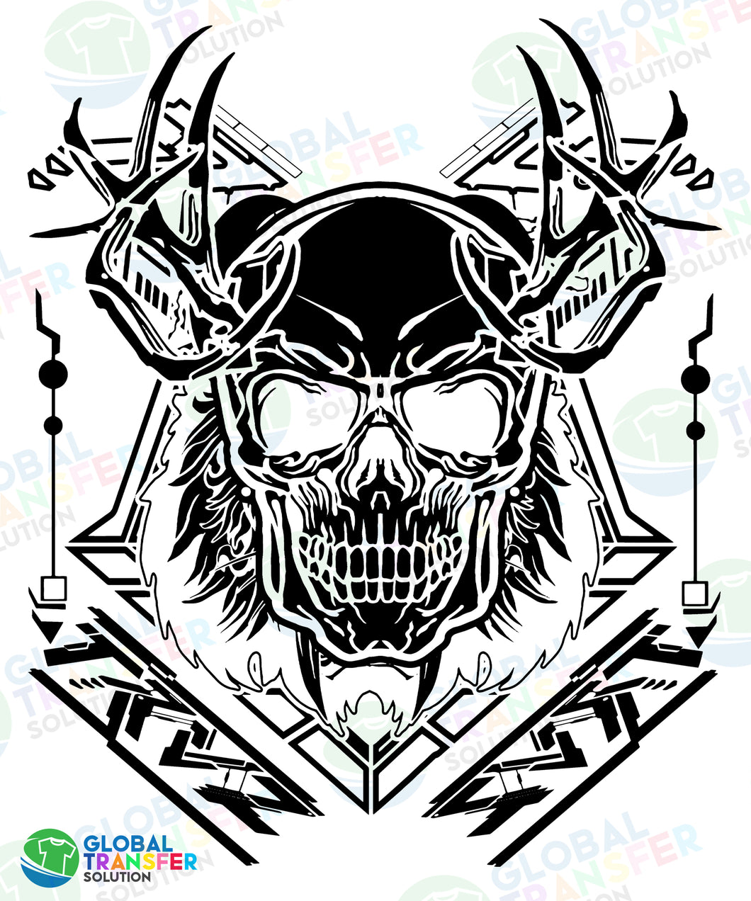 1001 Skull White Black